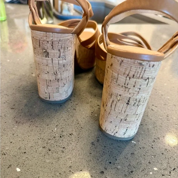 Crown Vintage Tan Cork Wedge Sandals - Picture 1 of 5